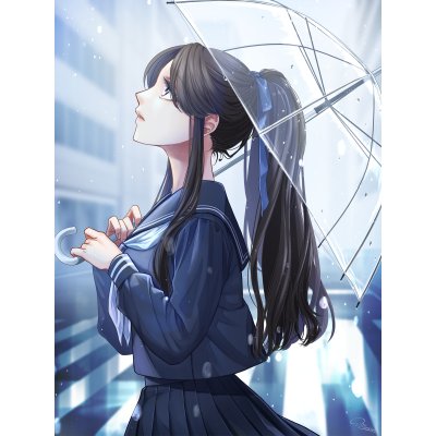 雨の日の横断歩道