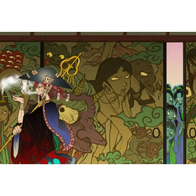 光と影間で展　イラスト3【交わる視線】