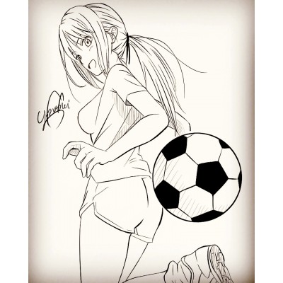 サッカー少女落書き